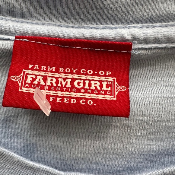 Farm Girl T Shirt Blue Womens Size Medium Farm Boy Co op Farm Girl Feed Tractor - Picture 3 of 4